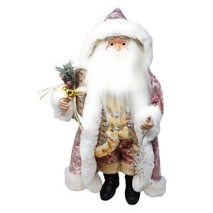 Rose Gold Pink Upright 20" Santa Christmas Party Decor